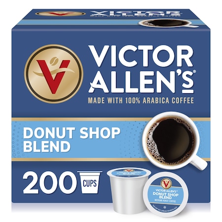 Victor Allen Victor Allen's Coffee Donut Shop Blend, Medium Roast, 200 Count, Single Serve Coffee Pods for Keurig K-Cup Brewers, PK200 FG014637RV